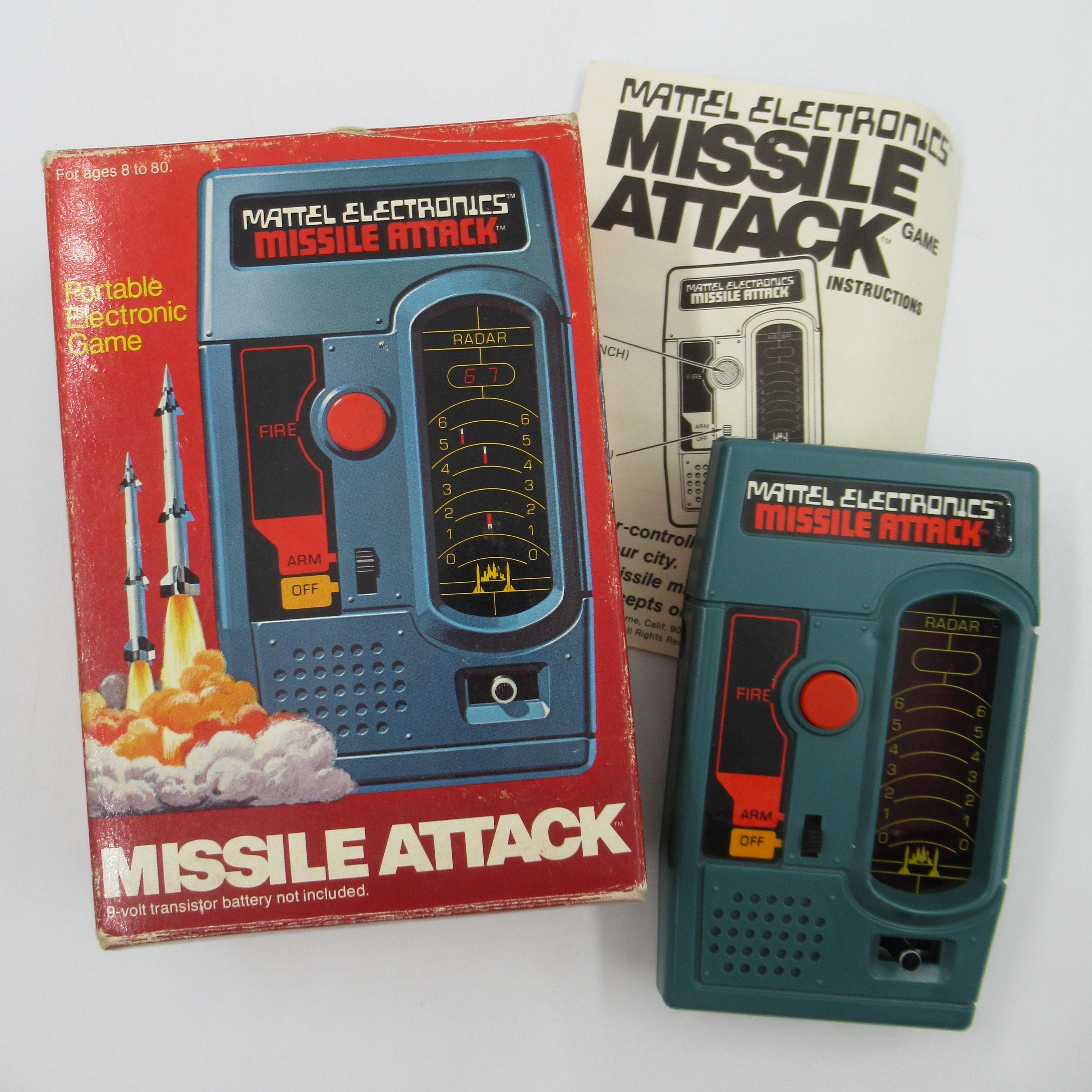 MISSILE ATTACK Game with Box - Mattel Electronics (1977) Vintage Toy